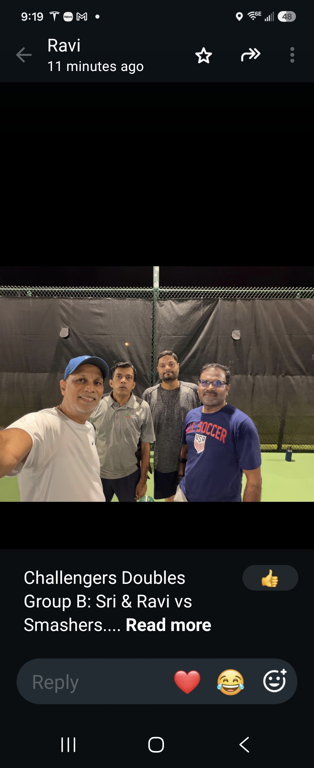 PTL Summer 2026 — Challengers Doubles · Group B — Smashers (Surendra GIDDALURU / Prasanna Choubey) vs Sri&Ravi (Srikanth Avula / Ravi Bedida) · Week 2 — 3-6, 1-6