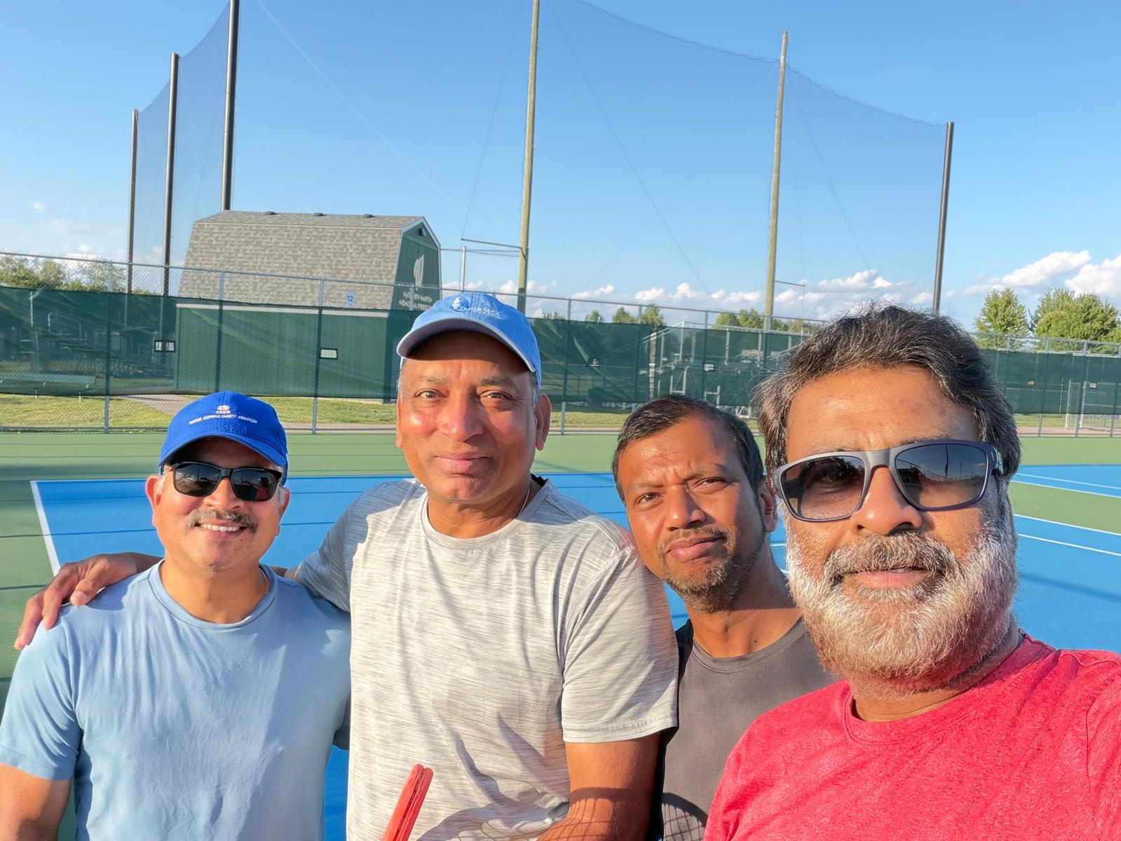 PTL Summer 2026 — Voyagers Doubles · Group B — BGR (Rajenderan Gangadharan & Balaji Gunniya) vs Fun Folks (Raja Arunachalam & Prasad Dandu) · Week 3 — 6-3, 7-5